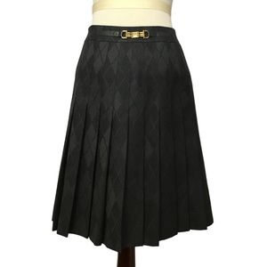 CELINE wool plaid pleated skirt 38 4 6